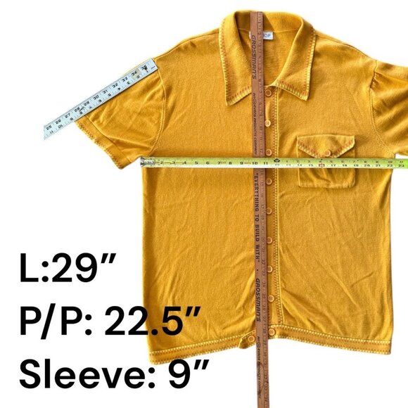 Vintage-Style/Retro Men's Resort Button-Up Knit Shirt w/ Pocket - Picture 8 of 8